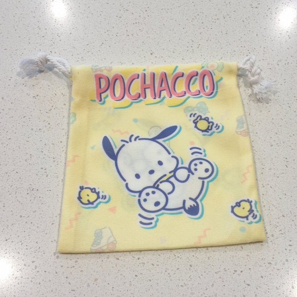 Pochacco Yellow Drawstring Pouch, New